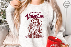 Retro Cat Mom Valentine Tabby Cat Lover|Anti Vlentine SVG Product Image 2