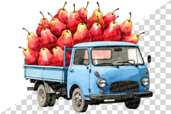 Red Pear | Watercolor fruit fresh ripe juicy png Clipart Product Image 5