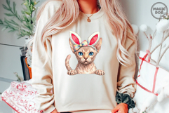 Easter Cats Happy Easter, Cat Peaking wearing Bunny Ears PNG Product Image 5