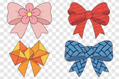 Cute Bow | Clipart SVG EPS PNG Ribbon Heart Polka Dot Stripe Product Image 5