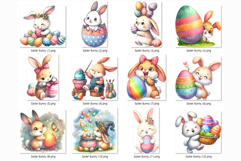 Easter Bunny PNG | Cute Watercolor Rabbit Clipart Spring Egg Product Image 5