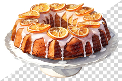 Orange Dessert | Watercolor citrus bakery sweets food png Product Image 5