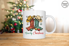 Howdy Christmas Western Cowboy Boots|Country Christmas PNG Product Image 5