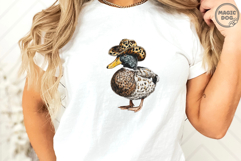 Cowboy duck western mallard with leopard hat PNG Product Image 5