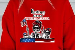 Raising Little Firecrackers | Patriotic Mom Skeleton Family Product Image 4