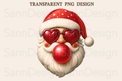 Cool Santa PNG, Trendy Christmas Santa with Heart Glasses Product Image 1