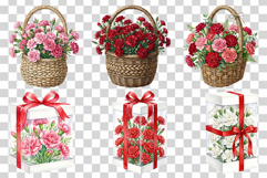Watercolor Carnation | PNG Clipart Floral Bundle Red Pink Product Image 5