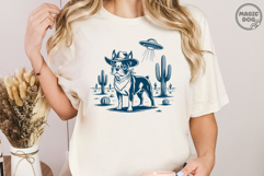 Vintage Boston Terrier Cowboy Retro Western Dog Doxie UFO Product Image 5