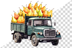 Yellow Pear | Watercolor fruit fresh harvest farm garden png Product Image 5