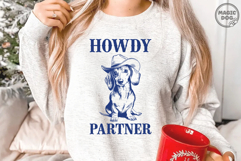 Howdy Partner Cowboy Dachshund|Vintage Western Dachshund SVG Product Image 5