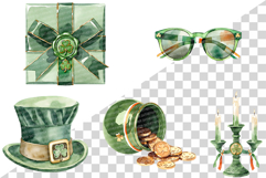 Watercolor St Patricks Day | shamrock clover leprechaun hat Product Image 5