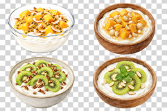 Yogurt Bowl | Watercolor Clipart PNG Fruit Granola Mango nut Product Image 5
