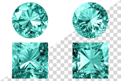 Mint Gemstone | Watercolor ClipArt PNG Jewel Crystal Cryst Product Image 5