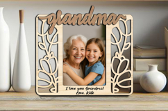 Tulip Grandma Granddaughter SVG Photo Frame Picture Laser Product Image 5