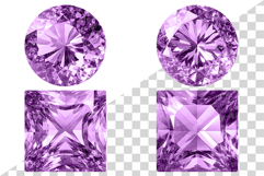Purple Gemstone | Watercolor ClipArt PNG Jewel Crystal Cryst Product Image 5