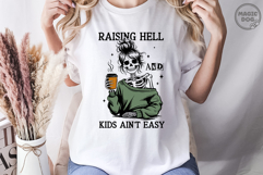Raising Hell and Kids Ain’t Easy Mom Skeleton|Halloween Mama Product Image 4