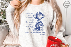 Retro Mouse Quote Who Ties Your Shoelaces|Funny Animal SVG Product Image 5