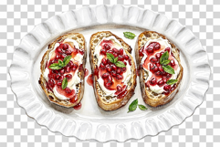 Pomegranate Dessert | Watercolor Clip Art PNG Fruit Cake Product Image 5