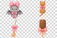 Cute Pink Ribbon Halloween | Witch Hat Jack o&#039; Lantern PNG Product Image 5