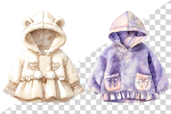 Girl's Winter Hoodie | watercolor clipart cute pastel hoodie Product Image 5