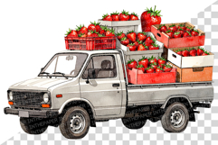 Strawberry | Watercolor fruit fresh juicy summer farm png Product Image 5