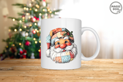 Watercolor Santa Claus|Vintage Patchwork Christmas Clipart Product Image 5