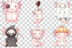 Halloween Axolotl | Watercolor Cute Pink Upaloopa Animal PNG Product Image 5