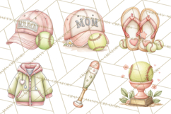Whimsical Softball Mom Clipart PNG Game Day Mom Graphics Product Image 2