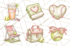 Whimsical Softball Mom Clipart PNG Game Day Mom Graphics Product Image 3