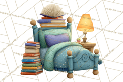 Bookish Cat Clipart, Cozy Reading Cats PNG, Cute Sweater Cat Product Image 4