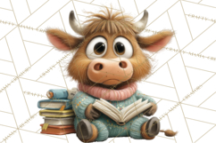 Farm Animals PNG Clipart, Cozy Reading Animals, Cute Cartoon Product Image 5