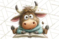 Farm Animals PNG Clipart, Cozy Reading Animals, Cute Cartoon Product Image 2