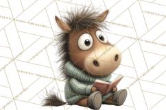 Farm Animals PNG Clipart, Cozy Reading Animals, Cute Cartoon Product Image 2