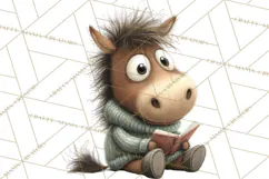 Farm Animals PNG Clipart, Cozy Reading Animals, Cute Cartoon Product Image 2