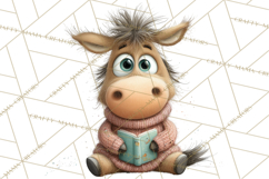Farm Animals PNG Clipart, Cozy Reading Animals, Cute Cartoon Product Image 3