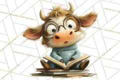 Farm Animals PNG Clipart, Cozy Reading Animals, Cute Cartoon Product Image 5
