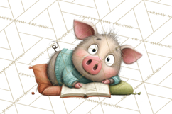 Farm Animals PNG Clipart, Cozy Reading Animals, Cute Cartoon Product Image 3