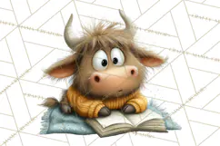 Farm Animals PNG Clipart, Cozy Reading Animals, Cute Cartoon Product Image 2