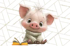 Farm Animals PNG Clipart, Cozy Reading Animals, Cute Cartoon Product Image 2