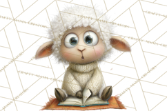 Farm Animals PNG Clipart, Cozy Reading Animals, Cute Cartoon Product Image 5