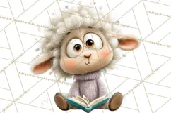 Farm Animals PNG Clipart, Cozy Reading Animals, Cute Cartoon Product Image 3