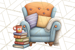 Bookish Cat Clipart, Cozy Reading Cats PNG, Cute Sweater Cat Product Image 3
