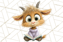 Farm Animals PNG Clipart, Cozy Reading Animals, Cute Cartoon Product Image 4