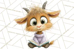 Farm Animals PNG Clipart, Cozy Reading Animals, Cute Cartoon Product Image 4