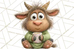 Farm Animals PNG Clipart, Cozy Reading Animals, Cute Cartoon Product Image 5