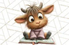 Farm Animals PNG Clipart, Cozy Reading Animals, Cute Cartoon Product Image 2