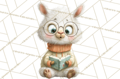Farm Animals PNG Clipart, Cozy Reading Animals, Cute Cartoon Product Image 5