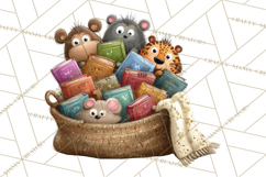 Safari Animals PNG Clipart, Cozy Reading Animals Product Image 4