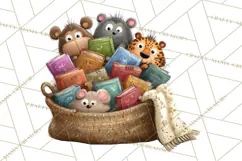 Safari Animals PNG Clipart, Cozy Reading Animals Product Image 4