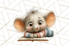 Safari Animals PNG Clipart, Cozy Reading Animals Product Image 2